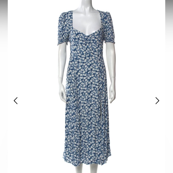 Reformation Blue Floral Lacey Dress M/6, perfect condition - Picture 6 of 7